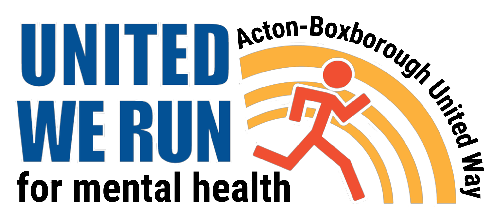 united we run for mental health graphic with running clip art person