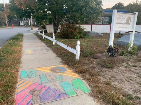 BLM at Silver Unicorn  - Chalk the Walk drawing