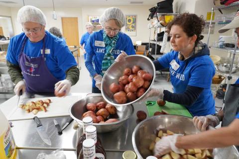 Preparing Community Supper